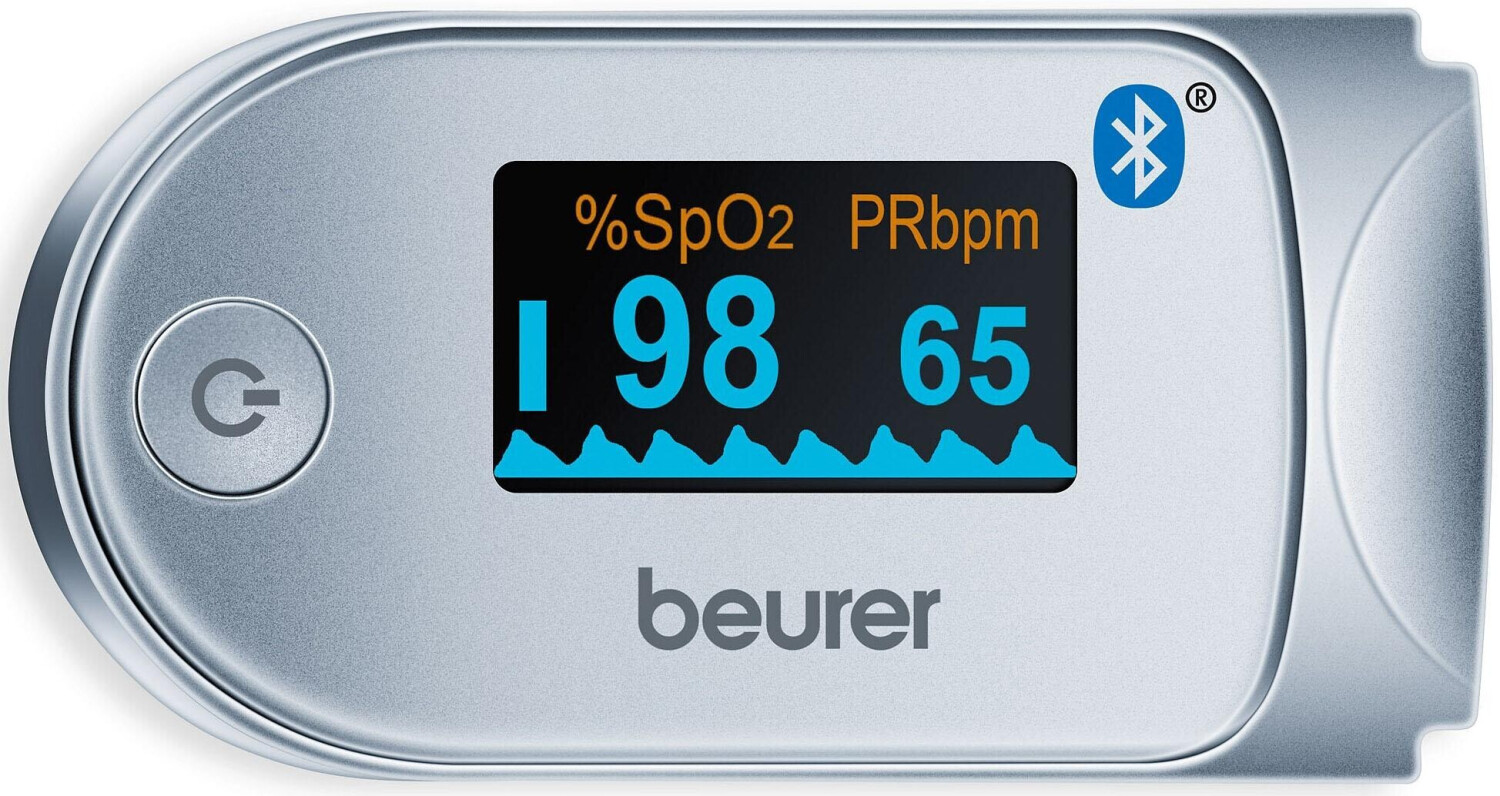 Beurer PO 60 BT Oxymètre de pouls connecté Bluetooth Blanc et gris