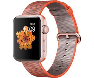 Apple Watch Series 2 42mm Aluminium roségold mit Nylonarmband orange grau