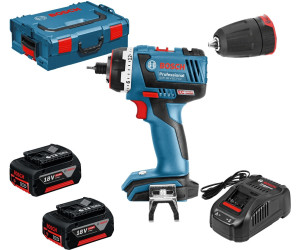 Bosch GSR 18 V EC FC2 mit 2 x 5,0 Ah in L Boxx + 1 Aufsatz Bosch GSR 18 V EC FC2 (2 x 4,0 Ah + 4 Aufsätze + Ladegerät