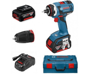 Bosch GSR 18 V EC FC2 mit 2 x 5,0 Ah in L Boxx + 1 Aufsatz Bosch GSR 18 V EC FC2 (2 x 4,0 Ah + 4 Aufsätze + Ladegerät
