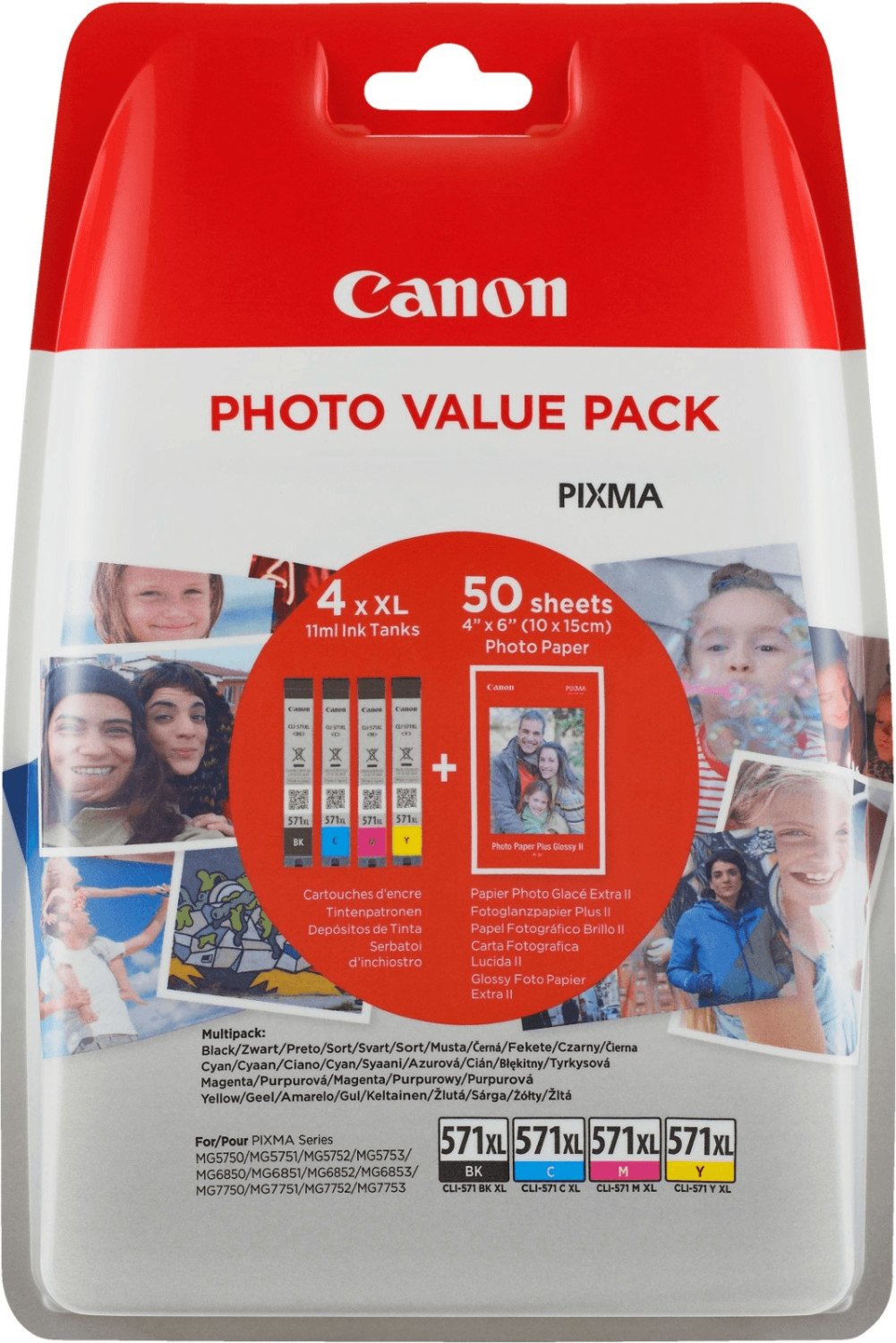 Canon CLI-526 (C M Y) Pack de 3 cartouches Cyan, Magenta, Jaune (Multipack  plastique)