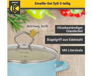 Krüger Sylt Topfset 8-teilig pastellblau ab 60,99 € | Preisvergleich bei | Topfsets
