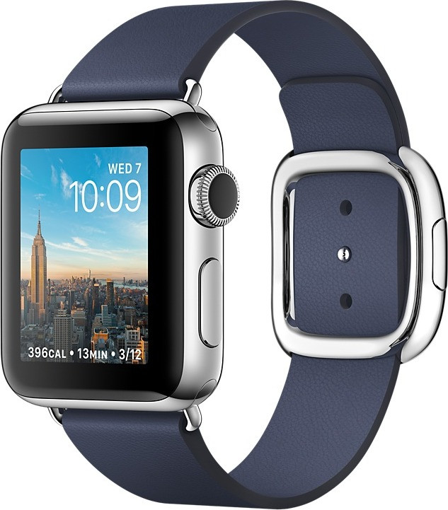 Apple Watch Series 2 38mm Stainless Steel Silver with Modern Buckle Midnight Blue