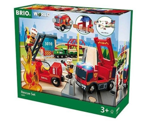 BRIO World 33844 Feuerwehr-Löschzug Holzeisenbahn Kleinkindspielzeug Zubehör 