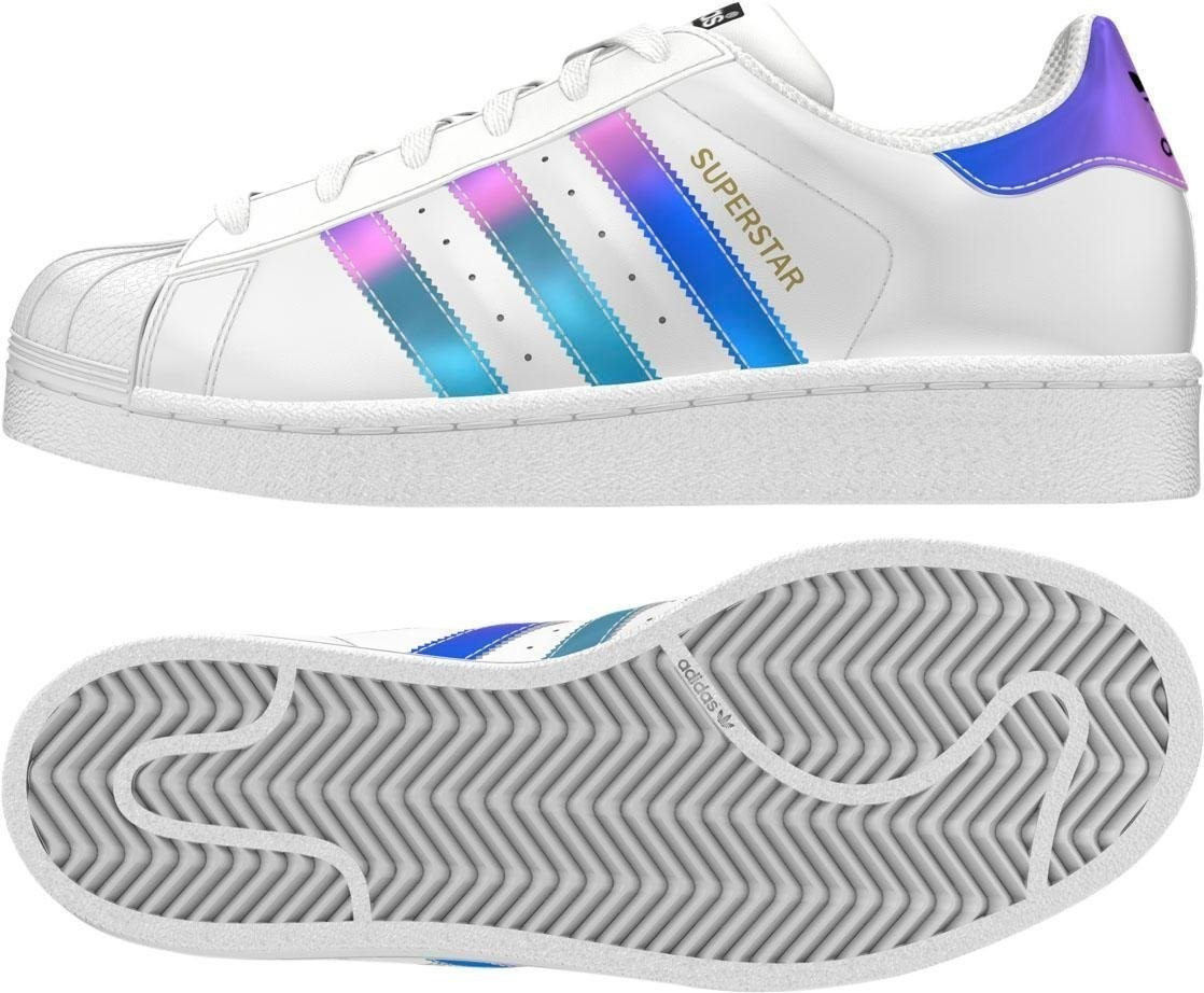 White and silver superstars junior top