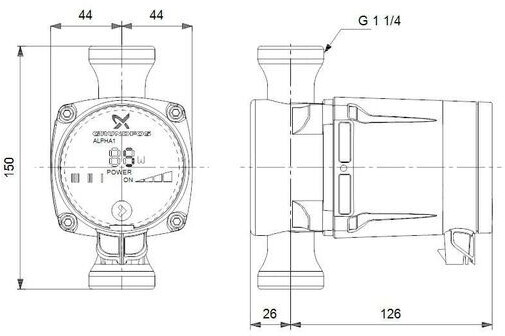 Grundfos Alpha1 25-40N (150mm), Bild 2