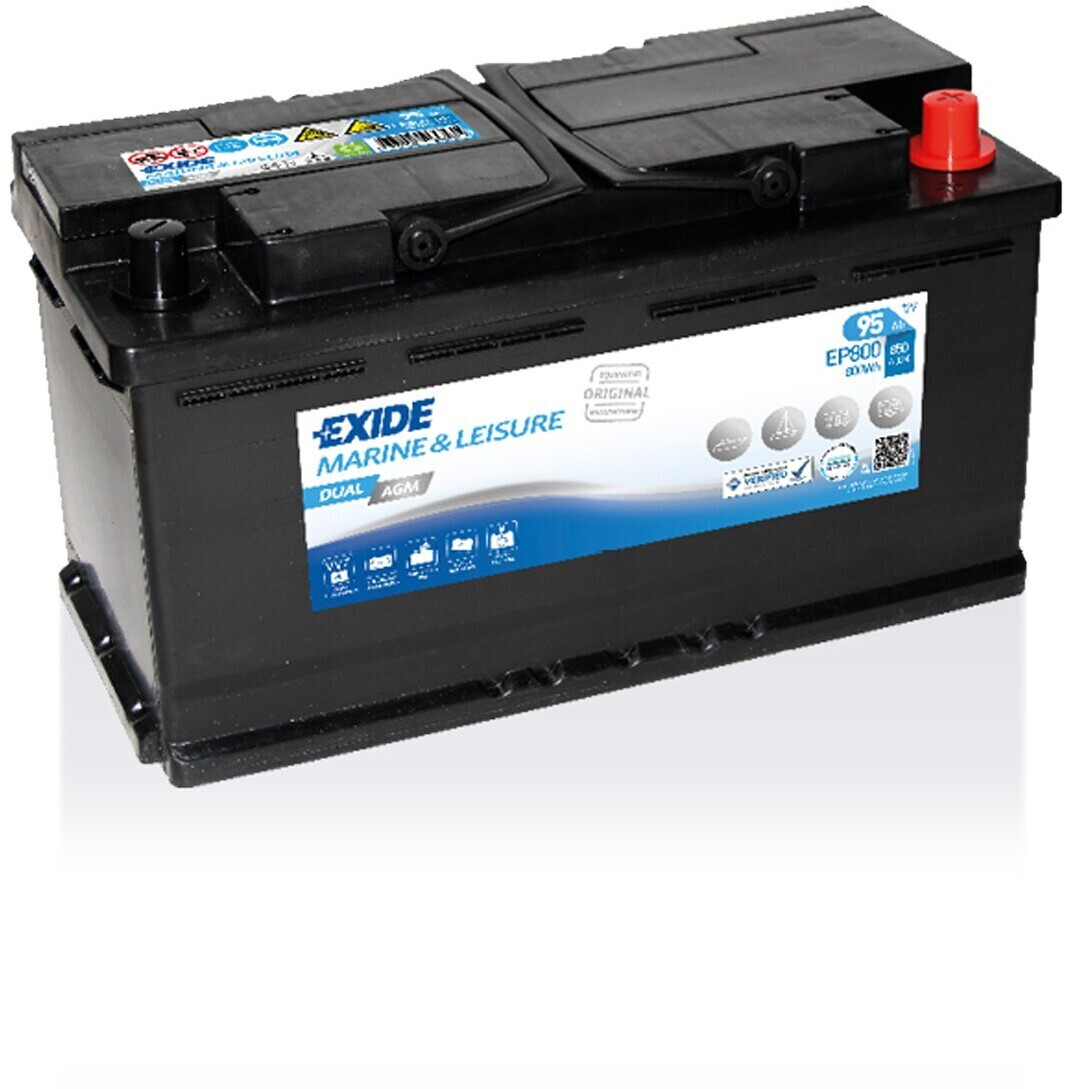 EXIDE EP800 DUAL AGM Batterie 12V 95Ah 850A B13 Batterie AGM