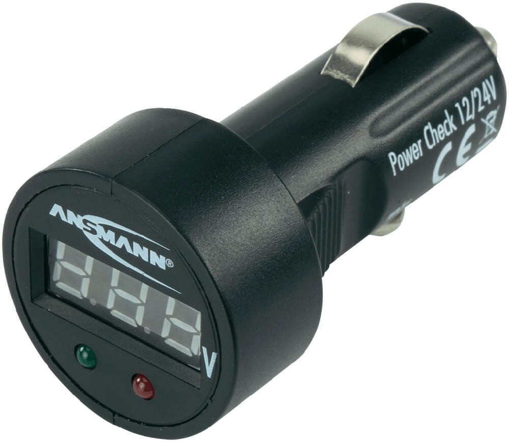 ANSMANN Power Check 12/24V Spannungsmesser,Prüfgerät und LED Voltmeter für  Zigarettenanzünder