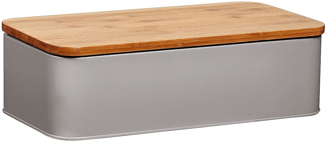 Zeller Boîte à pain couvercle bambou taupe