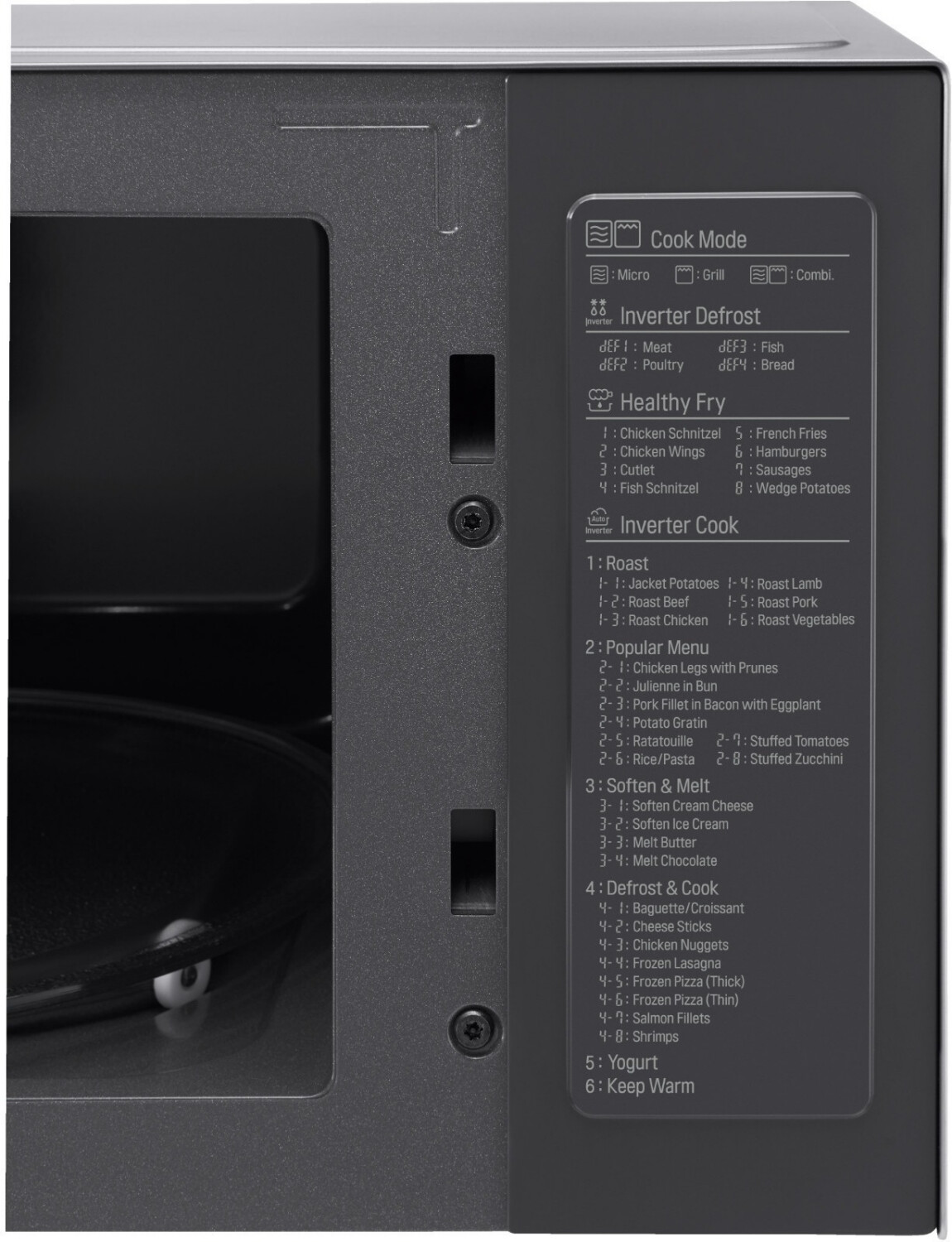 Horno microondas LG Electronics Smart Inverter 25l MH6565CPS Modelo 3D