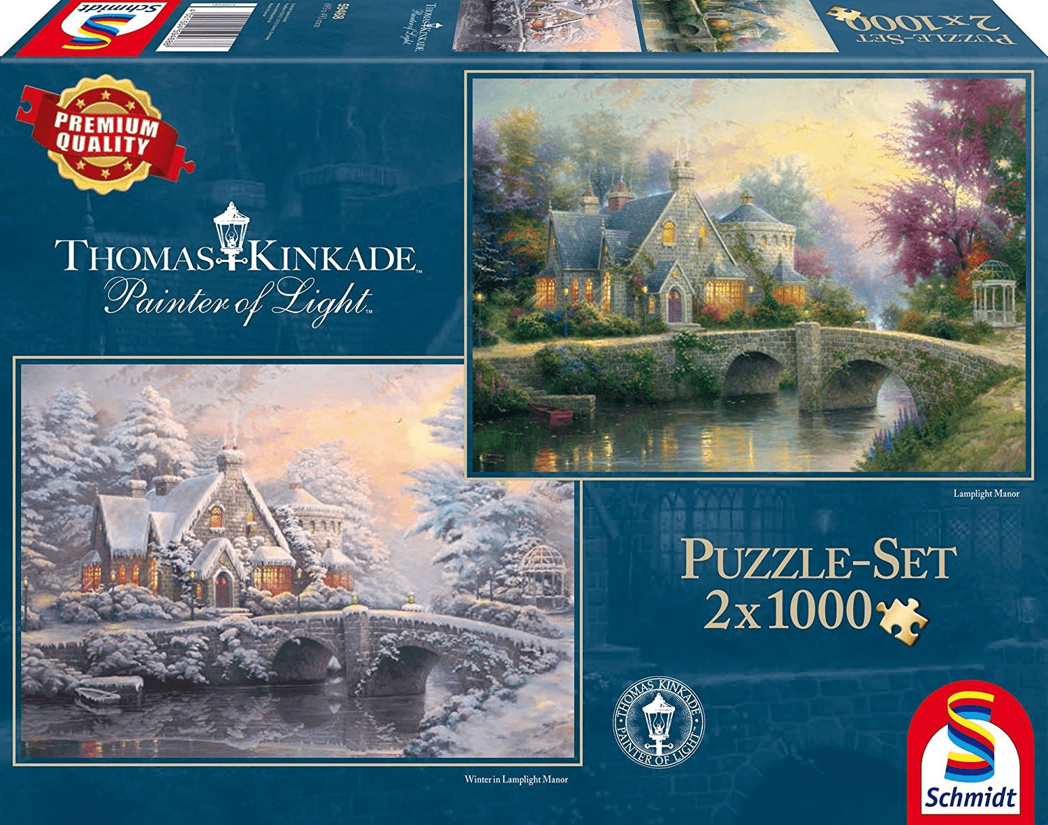 Schmidt Thomas Kinkade : Lamplight Manor & Winter in Lamplight Manor (2 x 1000 pièces)