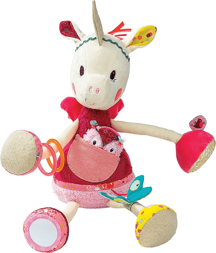 Lilliputiens Peluche d'activités Louise la licorne