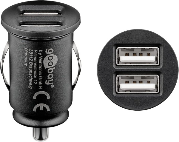 Goobay 44177 Dual USB-Autoladegerät 2,1A (Retail Polybag)
