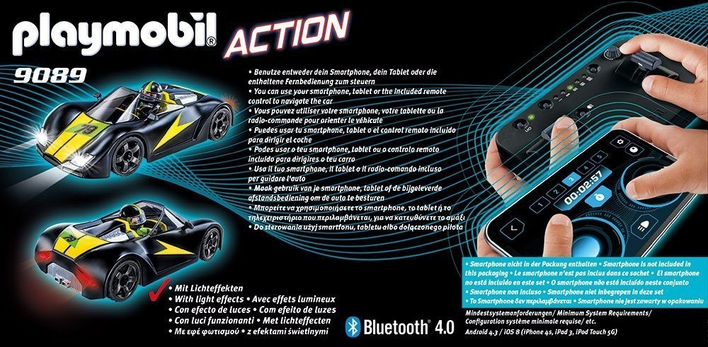 Playmobil Voiture de course noire radiocommand e 9089 au