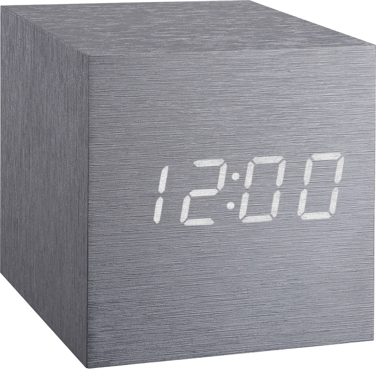 Kubbick Cube Click Clock de Gingko aluminium