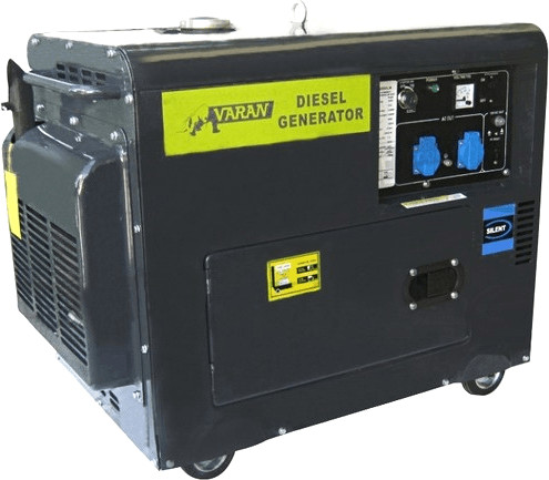 Varan Générateur électrique Diesel SILENCIEUX 5.5 KW 230V + 12V