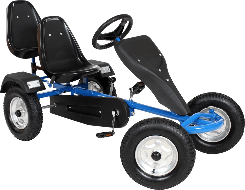 TecTake Go-Kart à pédales 2 places bleu