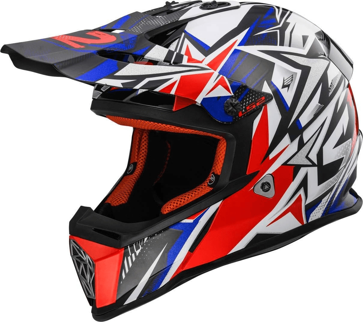 LS2 MX 437 Fast Strong blanc/rouge/bleu
