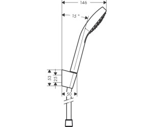 hansgrohe Sets de porters: Crometta, Ensemble support mural et douchette  Vario avec flexible de douche 125 cm, N° article 26691400