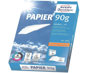Avery Zweckform 2563 Drucker-/Kopierpapier 1500 Blatt 90g/m² DIN A4 Papier weiß 