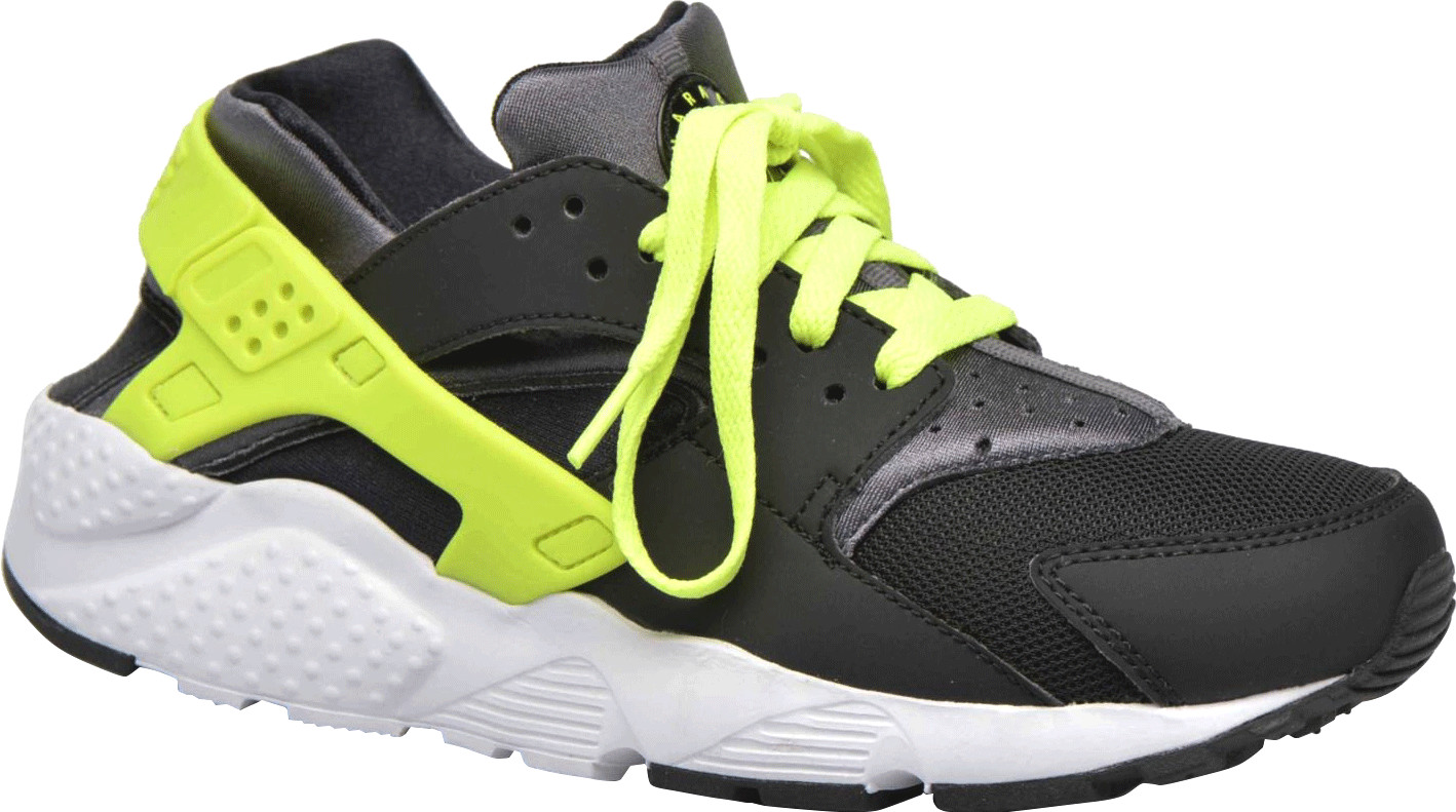 Nike Huarache GS (654275) black/dark grey/white/volt