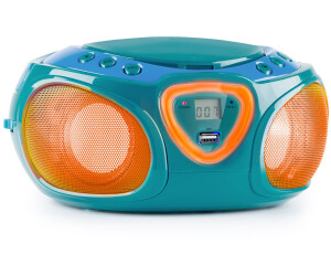 Roadie CD Boombox Radio FM Spectacle lumineux Lecteur CD Bluetooth 5.0 Blanc