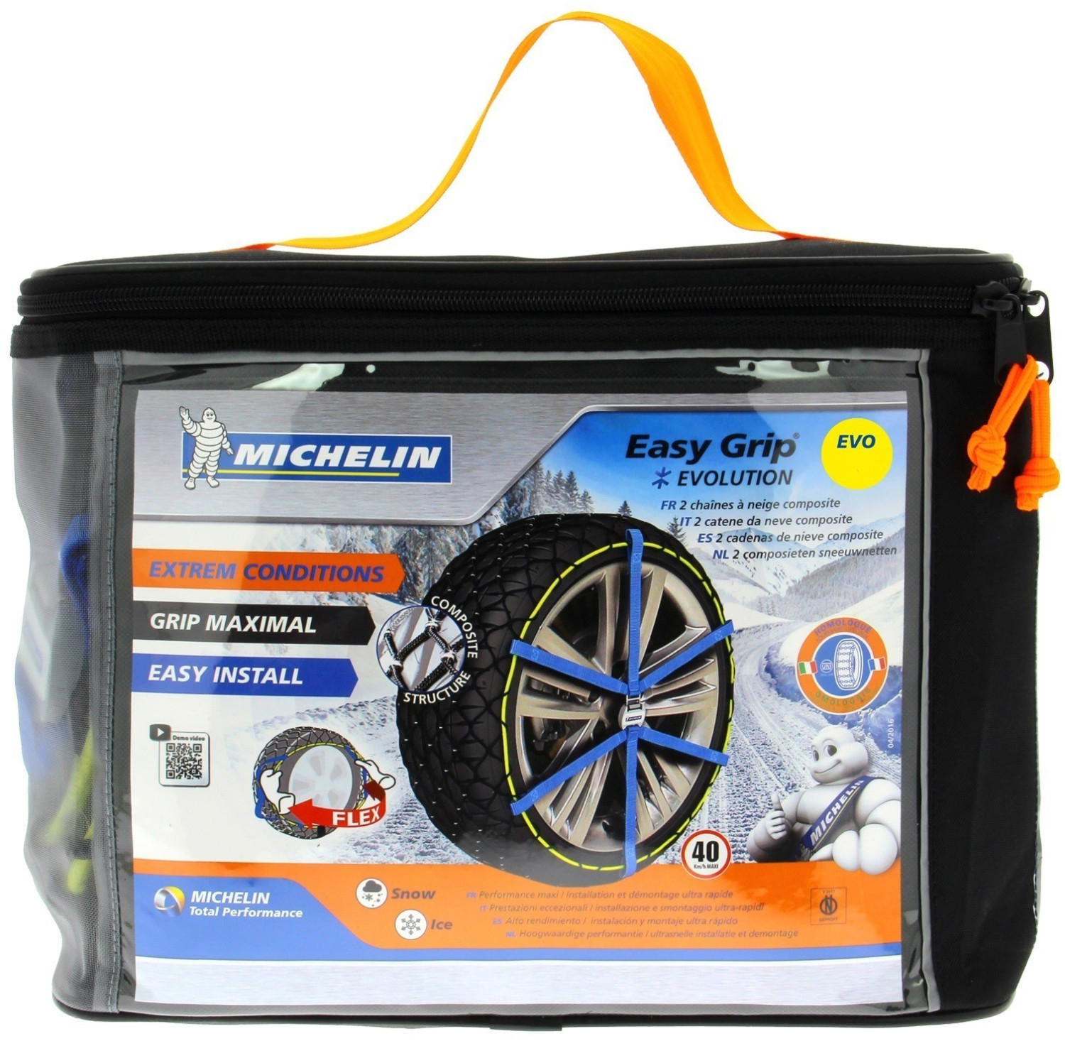 Chaines neige Michelin montage automatique Fast grip pneu 225