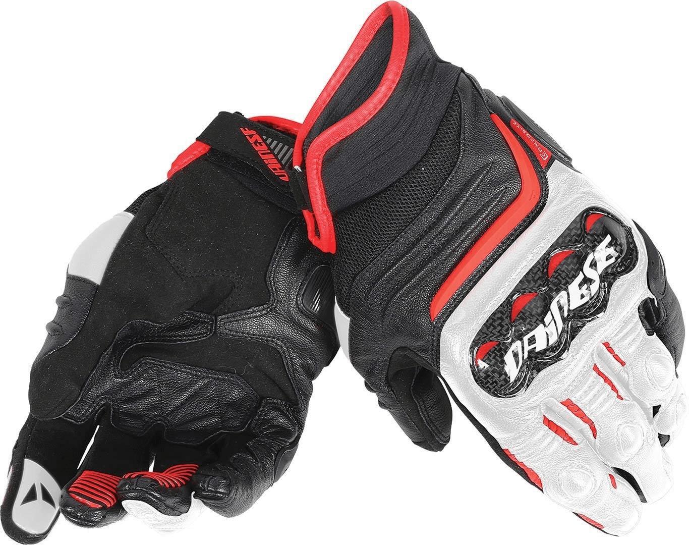 Dainese Gants Carbon D1 court noir/blanc/rouge