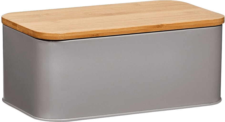 Zeller Boîte à pain couvercle bambou 31 x 18 x 12,5 cm taupe