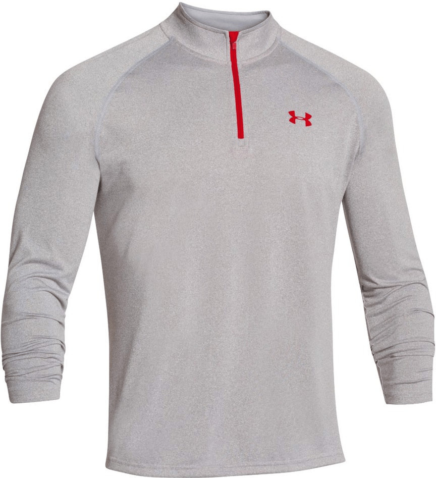 Under Armour Men Shirt UA Tech with 1/4 zip True Gray Heather