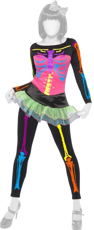 Smiffy's Costume squelette fluo taille XS (21316)