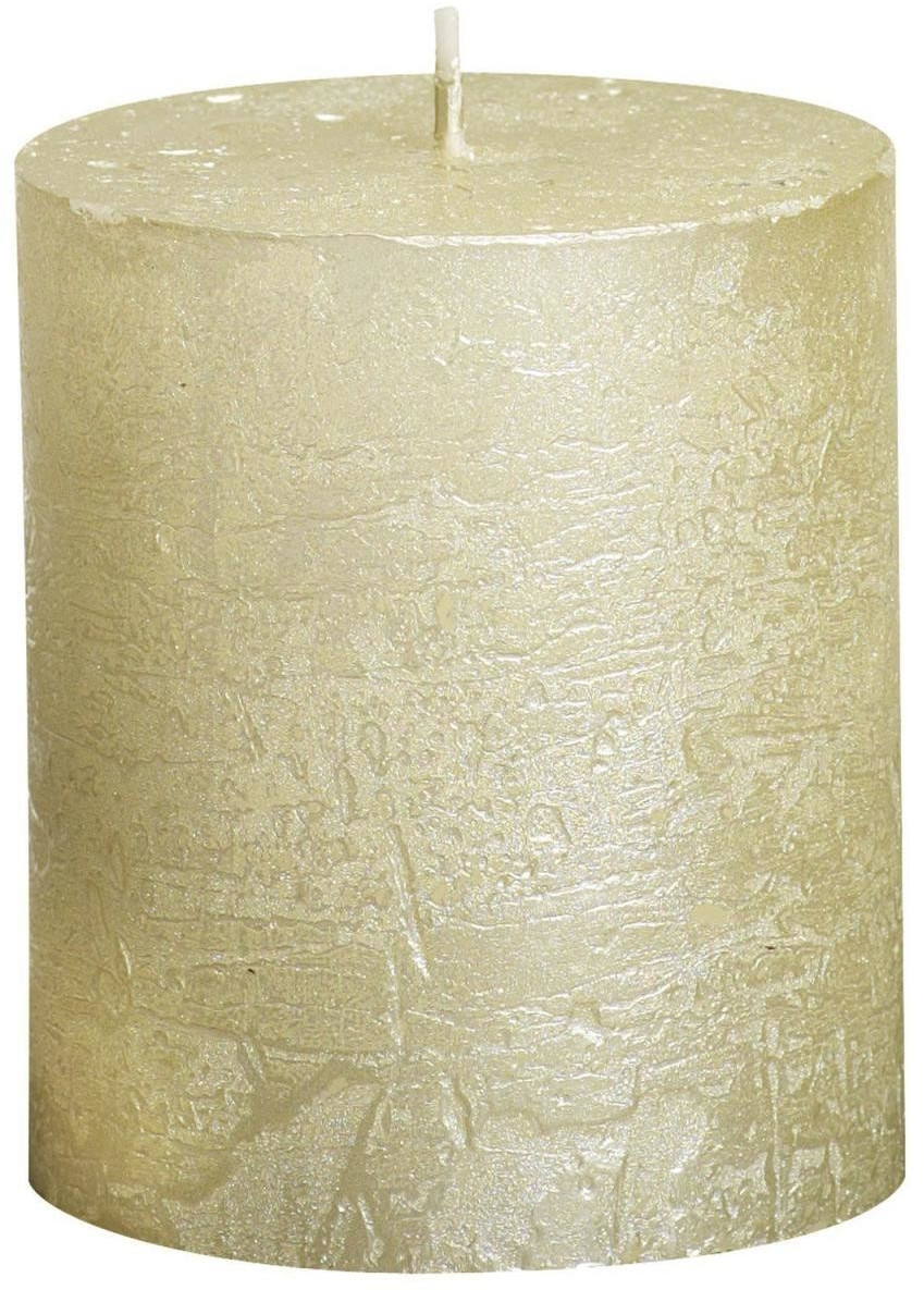 Bolsius Bougie rustique 8 x 6,8 cm ivoire métallisé
