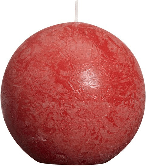 Bolsius Bougie rustique ronde 8 cm rouge