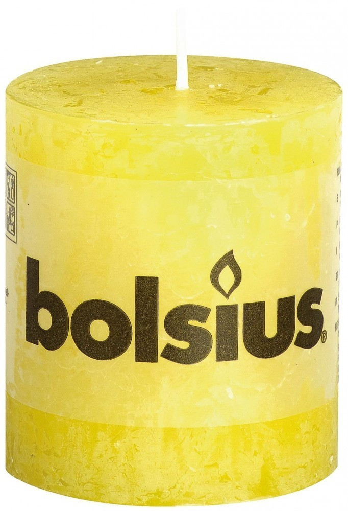 Bolsius Bougie rustique 80 x 68 mm jaune soleil