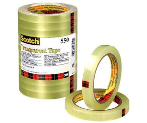 Scotch Ruban AdhéSif 550 Transparent 12 Mm X 66 M Lot de 12 