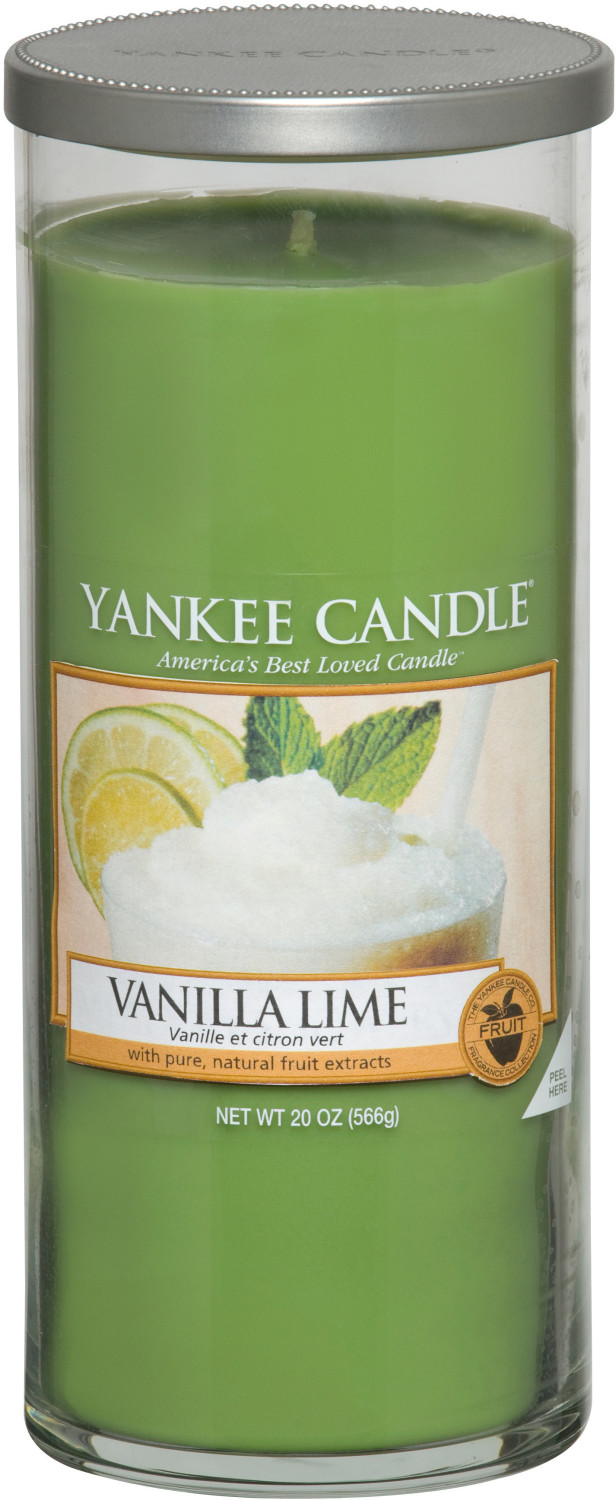 Yankee Candle Decor L Pillar Vanilla Lime Glass Light Green 8.3 x 8.3 x 19.2cm (1286555E)