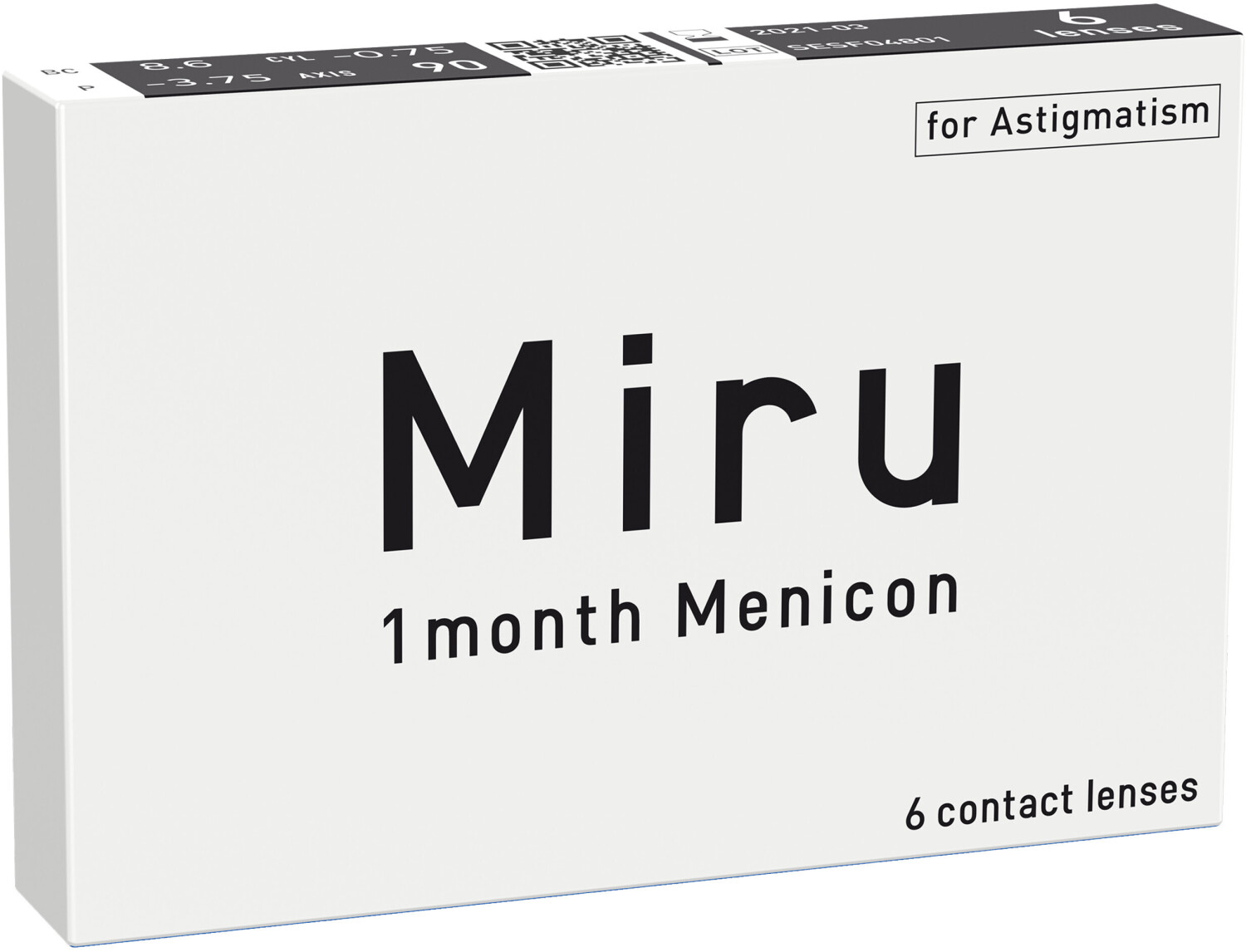 Menicon Miru 1month for Astigmatism -5.25 (6 lentilles)