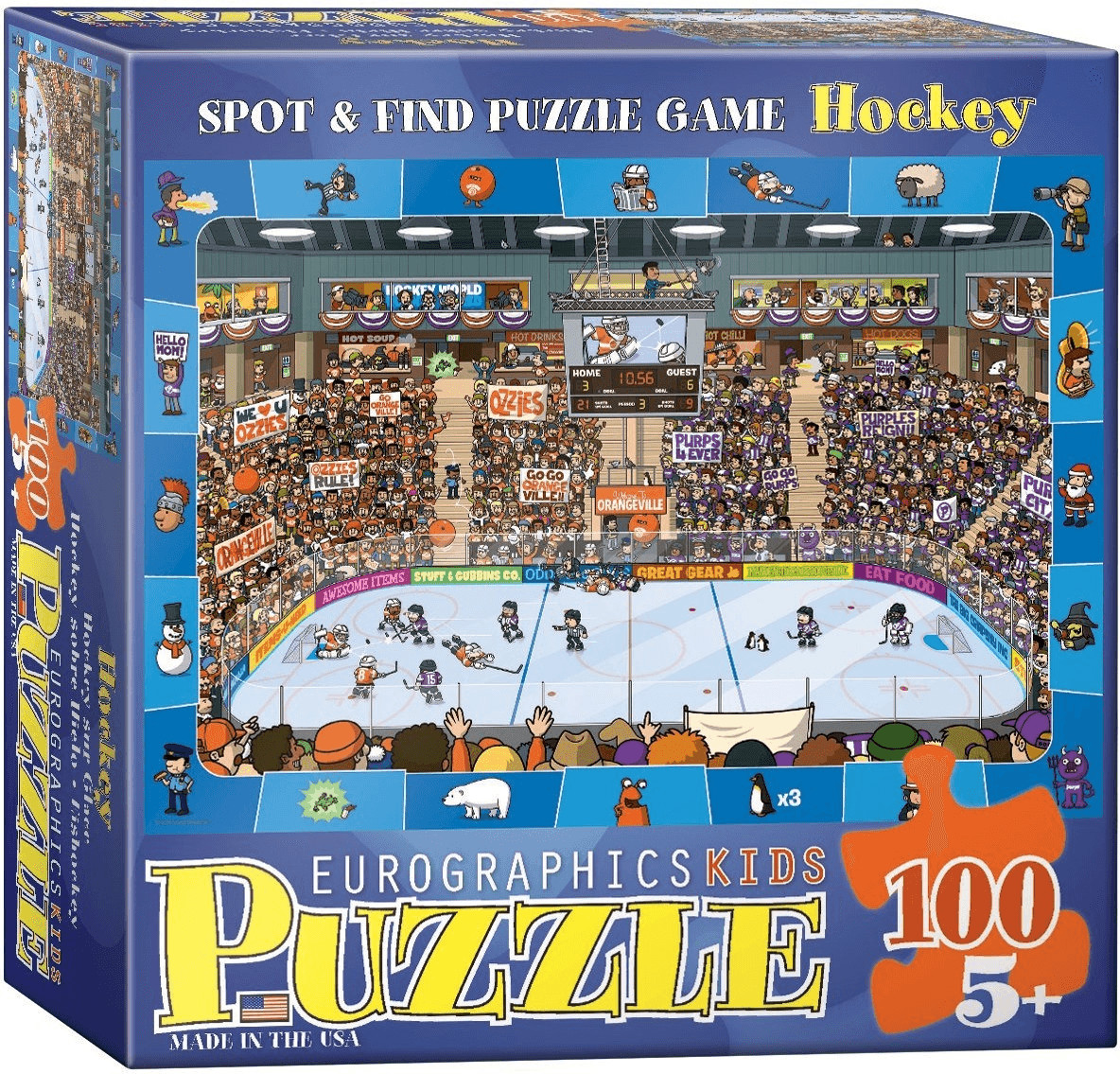 Eurographics Puzzles Spot & Find Hockey sur glace (100 pièces)