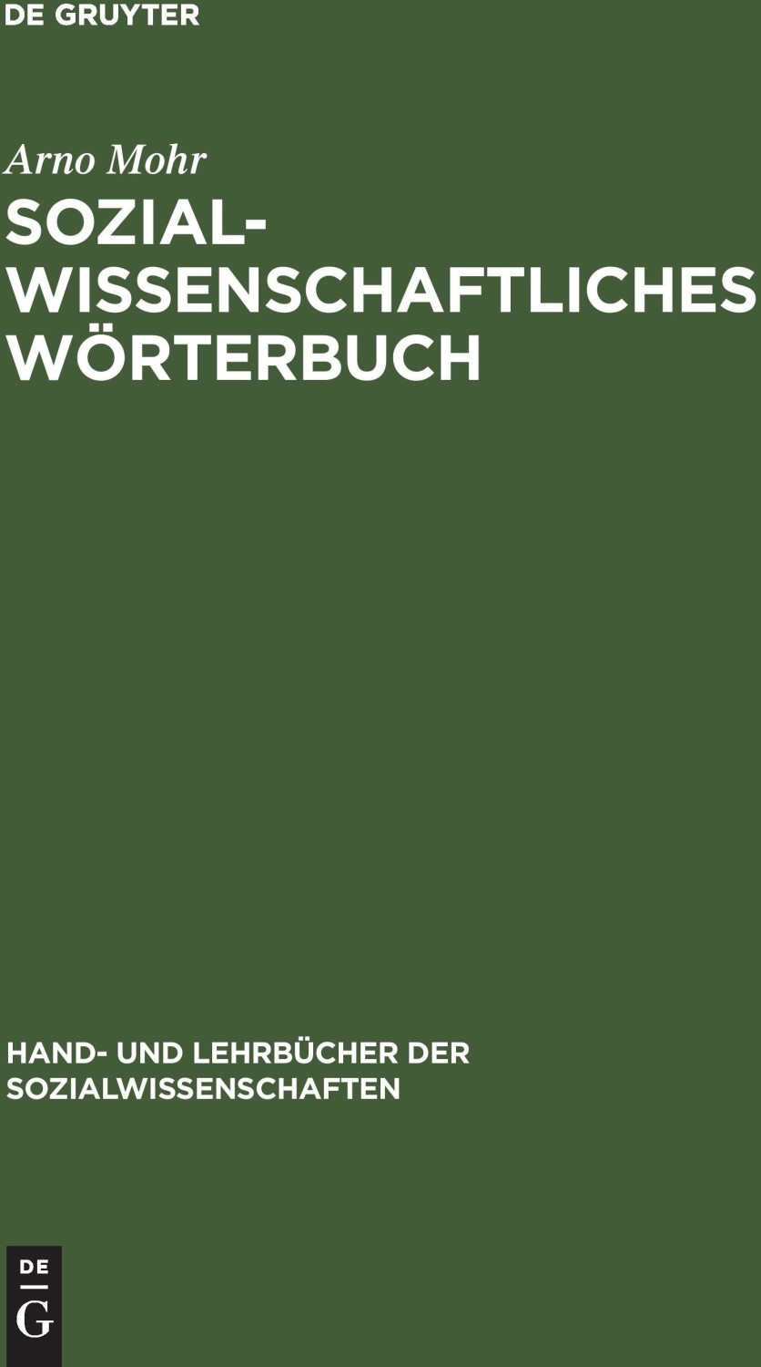Sozialwissenschaftliches Wörterbuch (Mohr, Arno)
