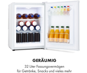 schwarz Klarstein Happy Hour Minibar Mini-Kühlschrank Getränkekühlschrank 32 Liter Volumen, 33 dB geräuscharm, 5-stufiger Temperaturregler 