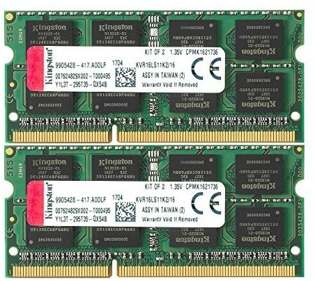 Kingston ValueRAM Kit 16 Go SO-DIMM DDR3L PC3-12800 (KVR16LS11K2/16)