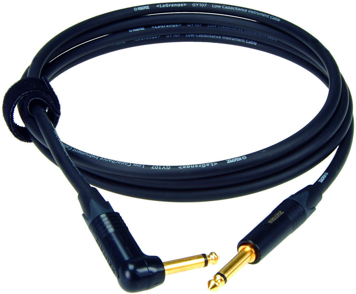 Klotz LAGPR0300 Neutrik 6,3 mm Mono-Klinkenkabel mit 1 Winkelstecker, 3 m