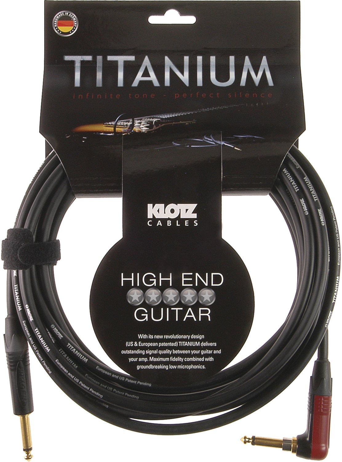 Klotz TIR0900PSP Neutrik Silent Plug 6,35mm Mono-Klinke-Gitarrenkabel, 9 m
