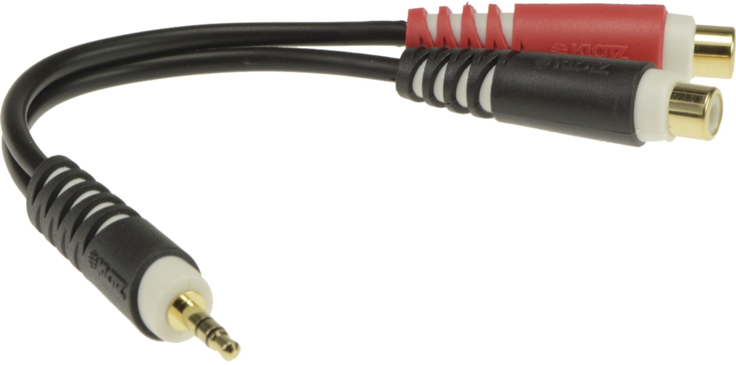 Klotz Adapter 1x 3,5mm male 3-pol. / 2x Cinch female 3-pol. (AYS-4) NEU