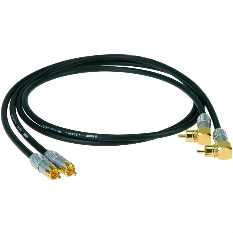 Klotz ALPA030 Kabel Cinch gerade 2polig Cinch Winkelstecker 2polig, 3 m
