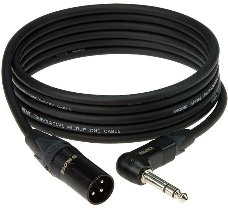 Photos - Cable (video, audio, USB) Klotz a-i-s  M1MA1B0300 XLR-Stecker 6,3mm Stereo-Klinke (abgewinkelt)
