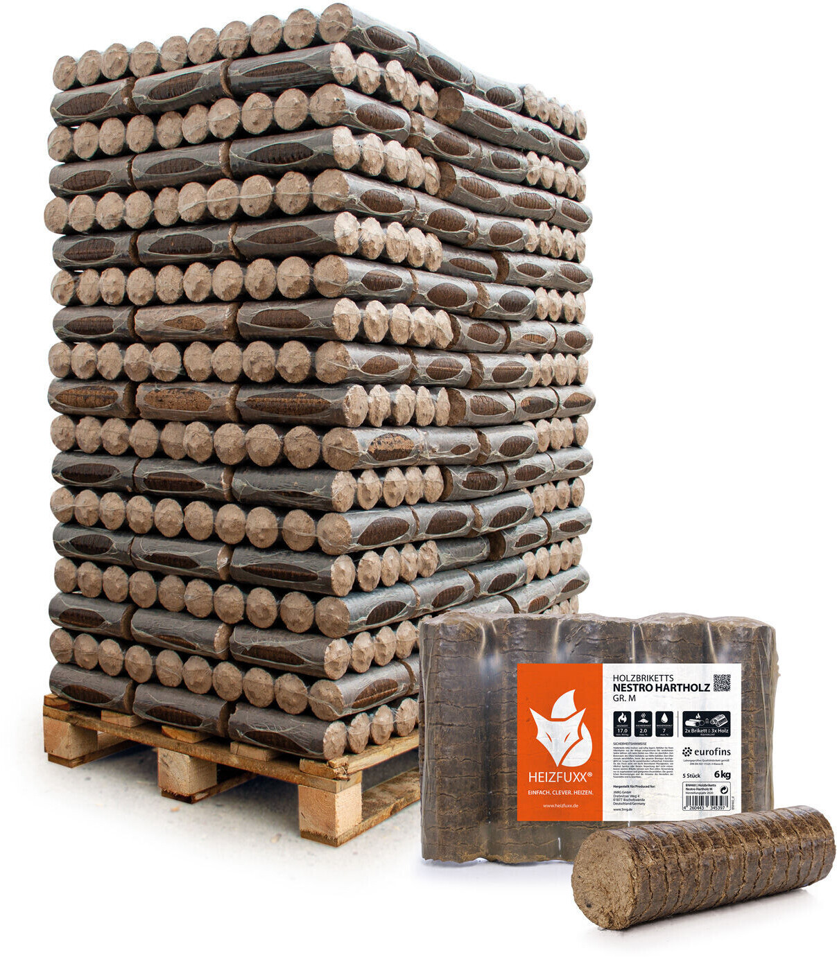 NESTRO Holzbriketts Buche - 3x10kg Für Kamin & Ofen