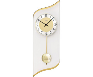 AMS 7239 Horloge Murale Quartz Avec Pendule argentés Modern équilibrés pendule avec verre 