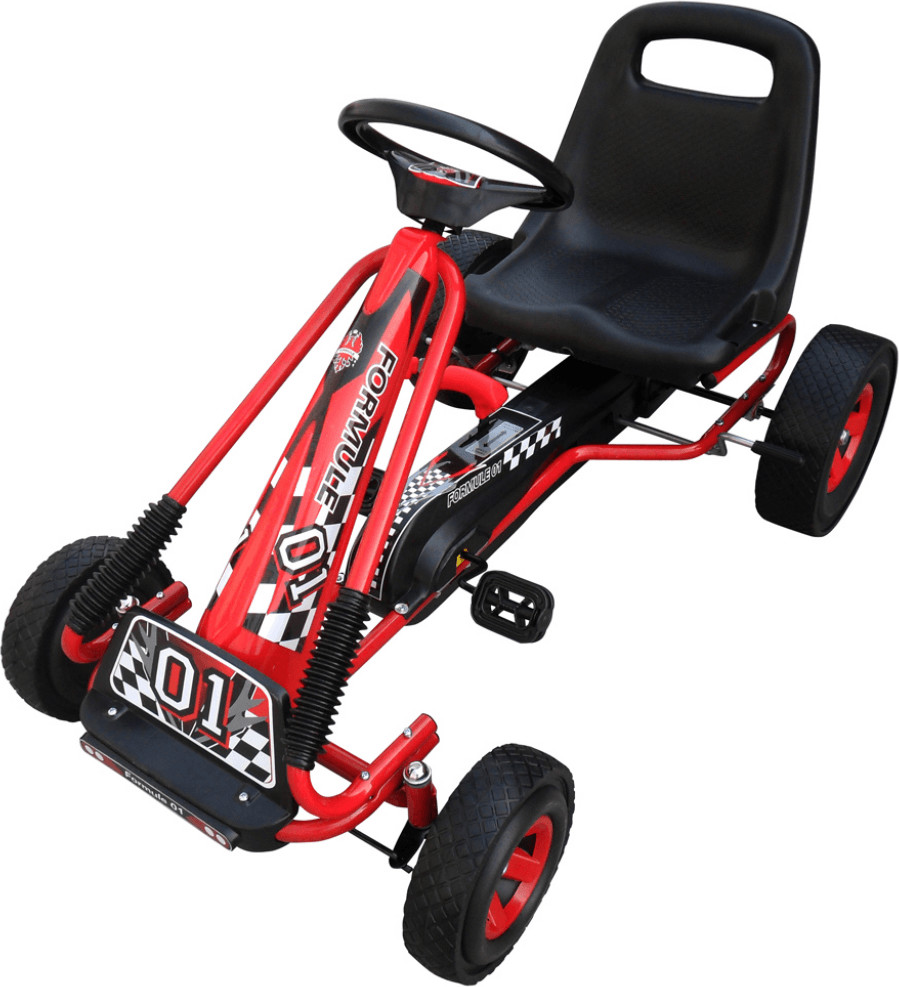 VidaXL Go Kart 96 x 60 x 56 cm rouge