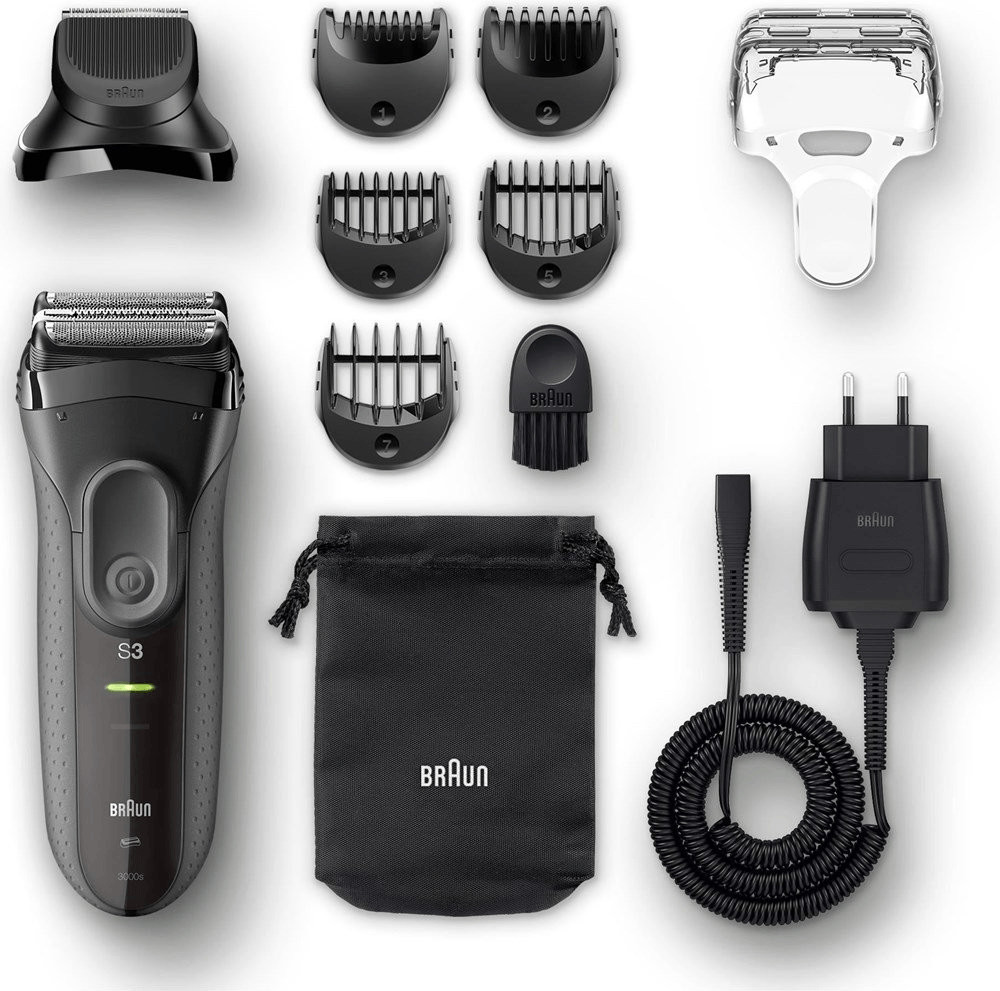 Braun Series 3 Shave&Style 3000BT Rasoio Da Barba Elettrico Da Uomo,  Nero/Grigio